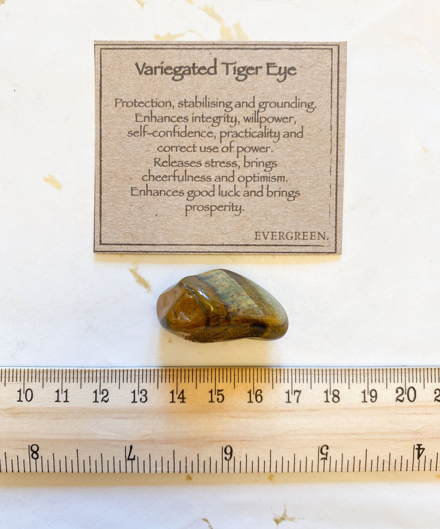 Variegated Tiger Eye Crystal Tumbled Stone - Protection, Stability & Grounding