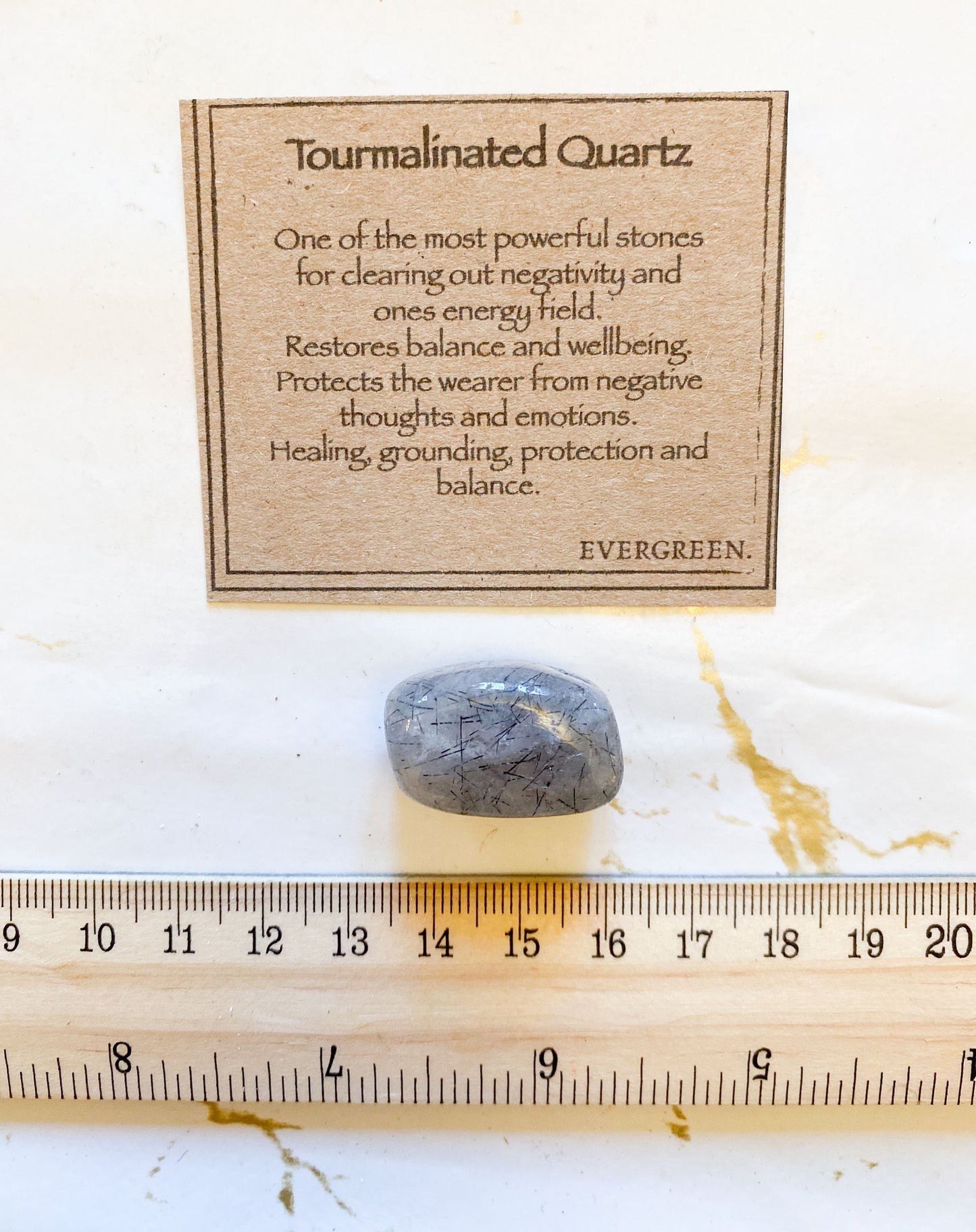 Tourmalinated Quartz Crystal Tumbled Stone - Grounding, Protection & Balance