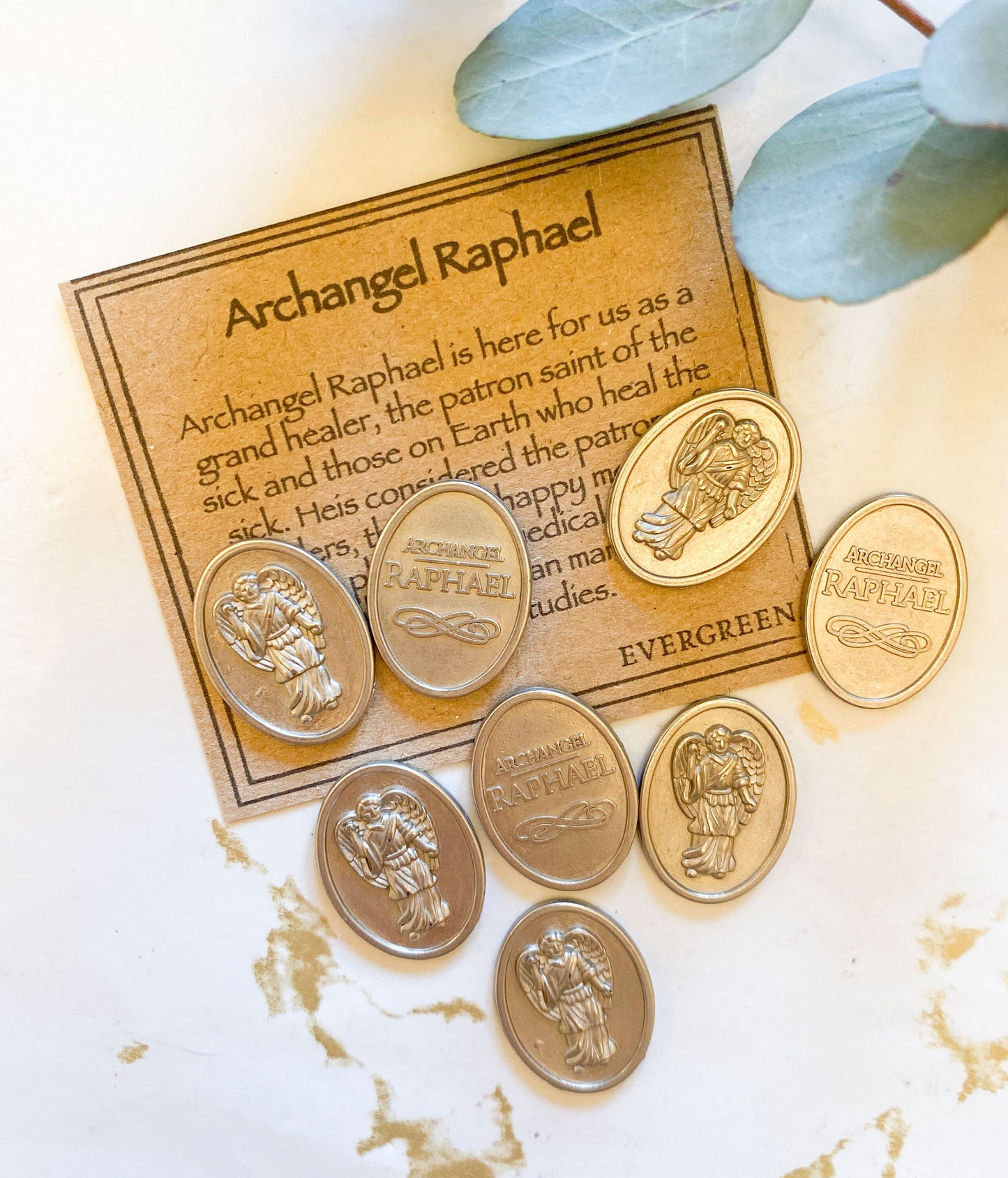 Beautiful Silver Archangel Token - Gabriel, Michael, Uriel & Raphael