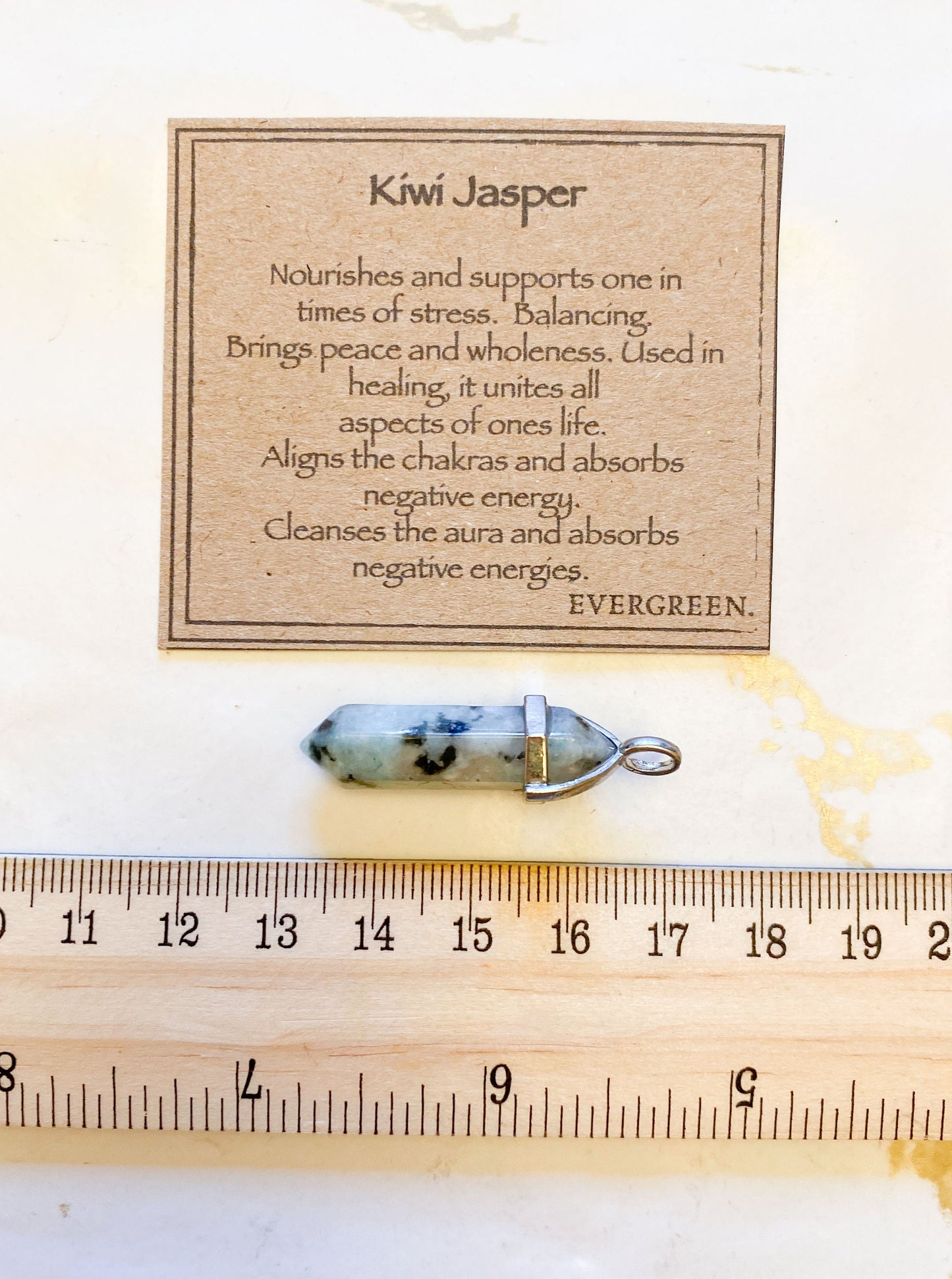 Kiwi Jasper Crystal Pendant - Peace, Healing & Wholeness