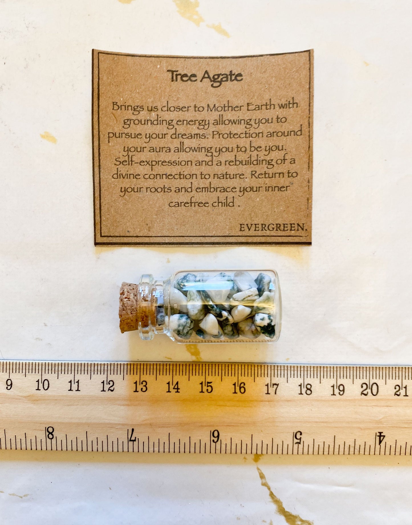 Tree Agate Crystal Chip Intention Jar - Protection, Grounding & Self-Expression
