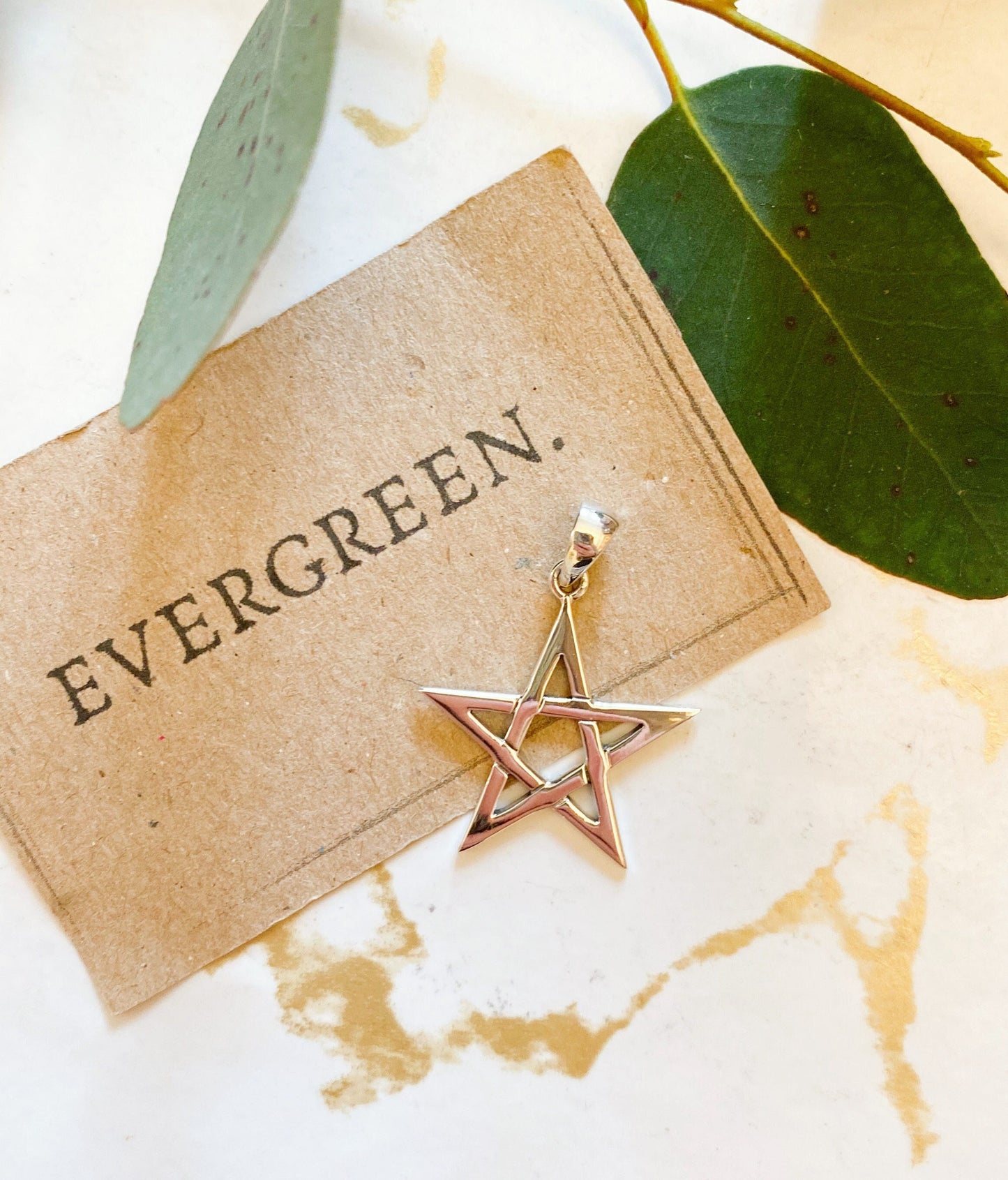 Sterling Silver Pentagram Star Pendant