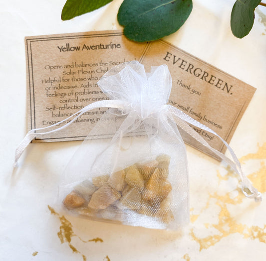 Yellow Aventurine Crystal Chips Gift Bag 20g - Balance, Calmness & Optimism