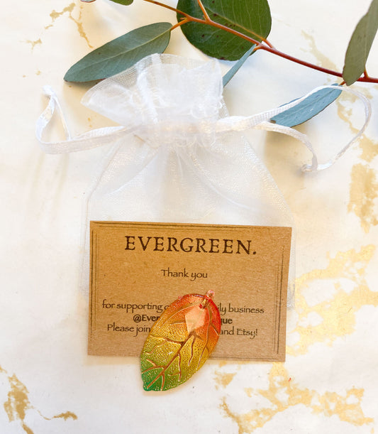 Metallic Acrylic Leaf Pendant - Wide Variety Of Colours Available!