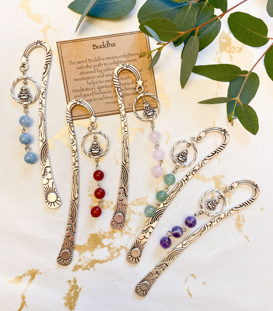 Beautiful Antique Silver Plated Buddha & Chakra Crystal Bookmarks - Wide Variety Available!