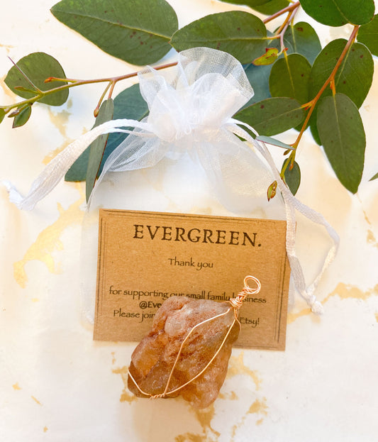 Raw Crystal Wire Wrapped Pendant - Wide Variety Available!