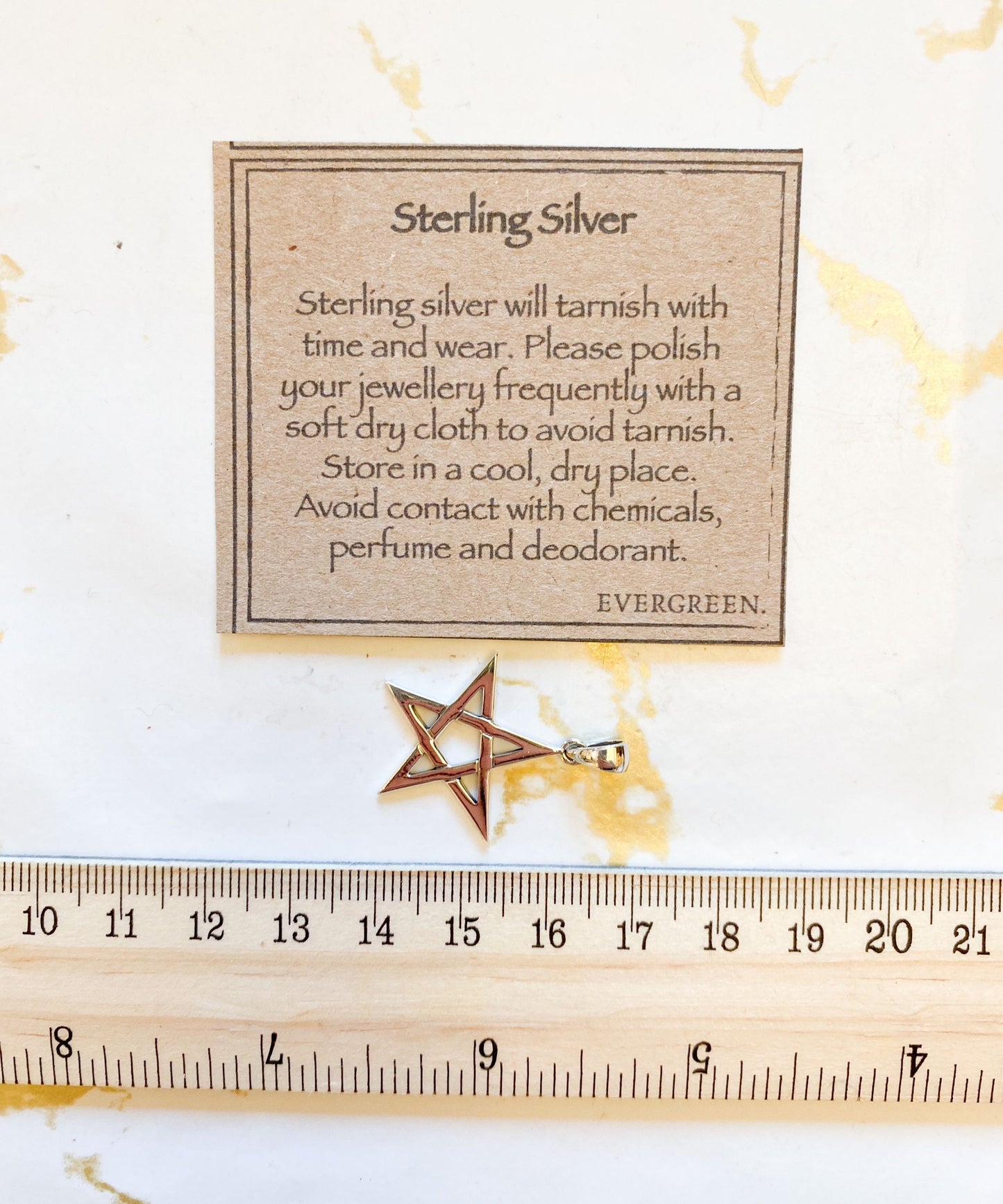 Sterling Silver Pentagram Star Pendant