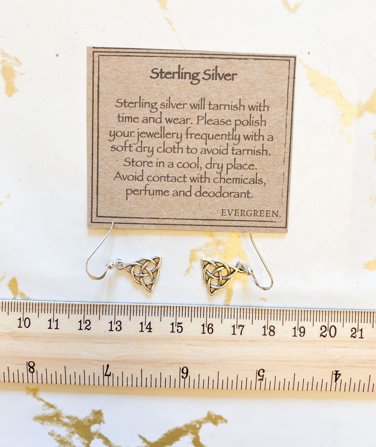 Stunning Sterling Silver Triquetra Dangle Earrings