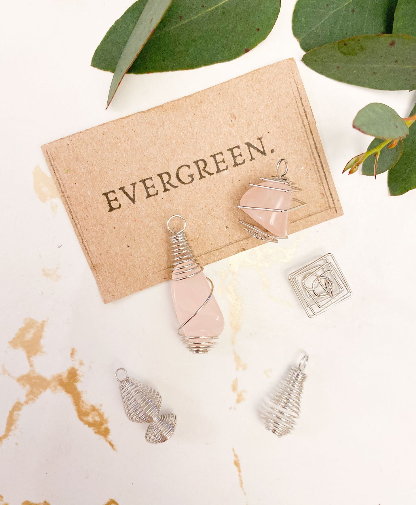 Small Spiral Cage Crystal Pendant - Change Your Crystals As Often As You Like!