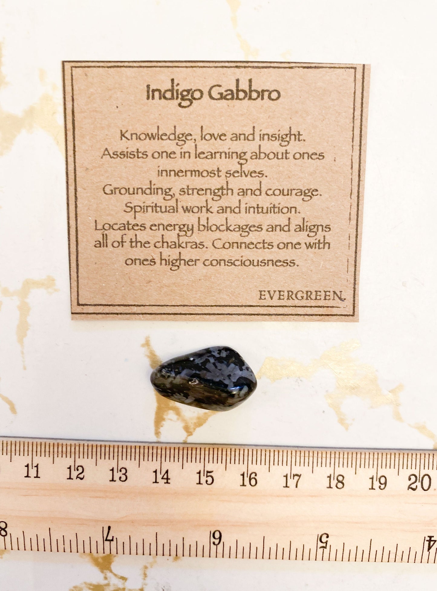 Indigo Gabbro Crystal Tumbled Stone - Knowledge, Love & Insight