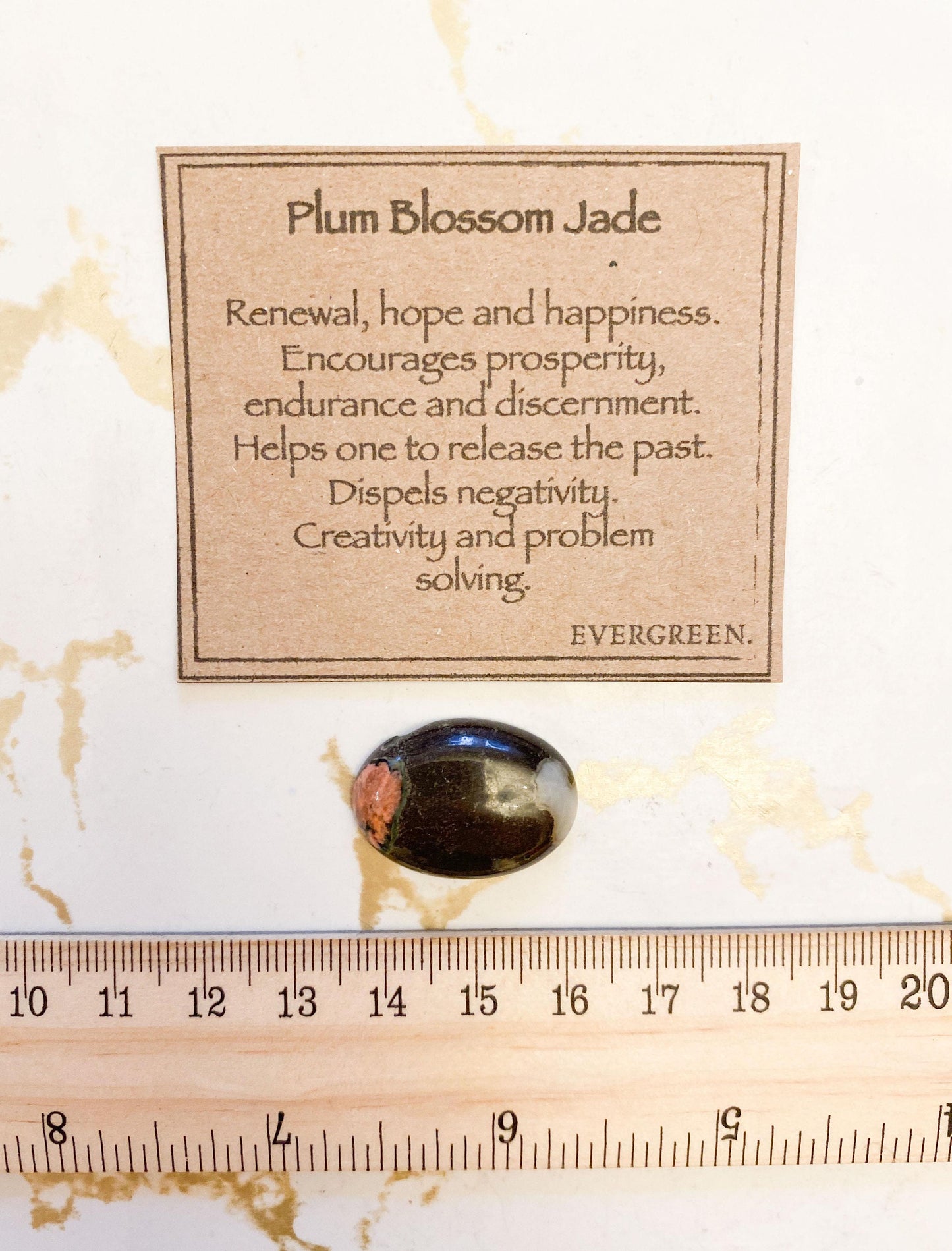 Plum Blossom Jade Crystal Cabochon - Renewal, Hope & Happiness