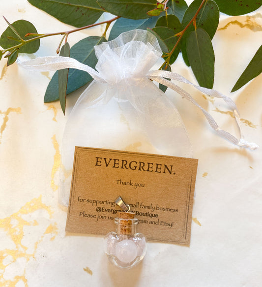 Crystal Chips Heart Shaped Intention Jar Pendant