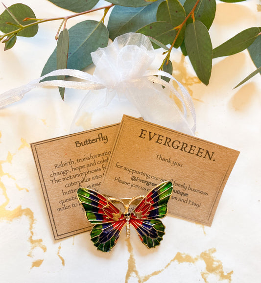 Gold Butterfly Brooch - Rebirth, Transformation & Hope