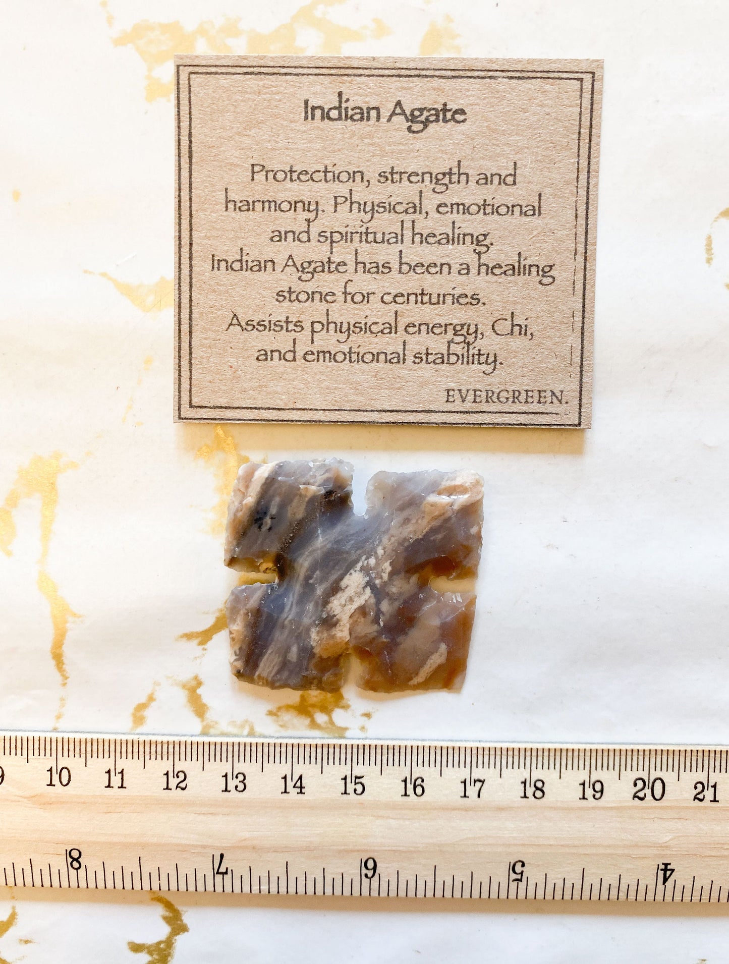 Indian Agate Crystal Square - Protection, Strength & Harmony
