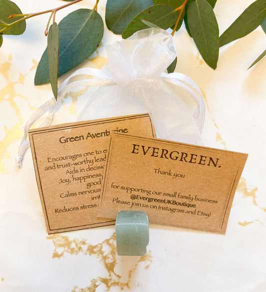 Green Aventurine Crystal Cube - Leadership, Joy & Good Luck
