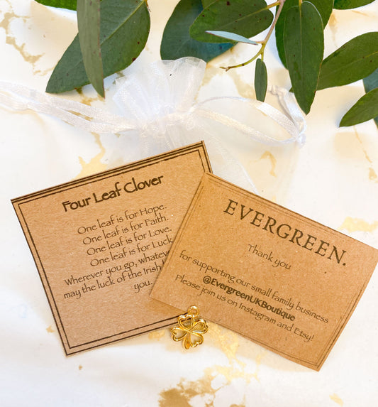 Four Leaf Clover Pendant Bronze / Silver / Gold - Luck, Love & Faith