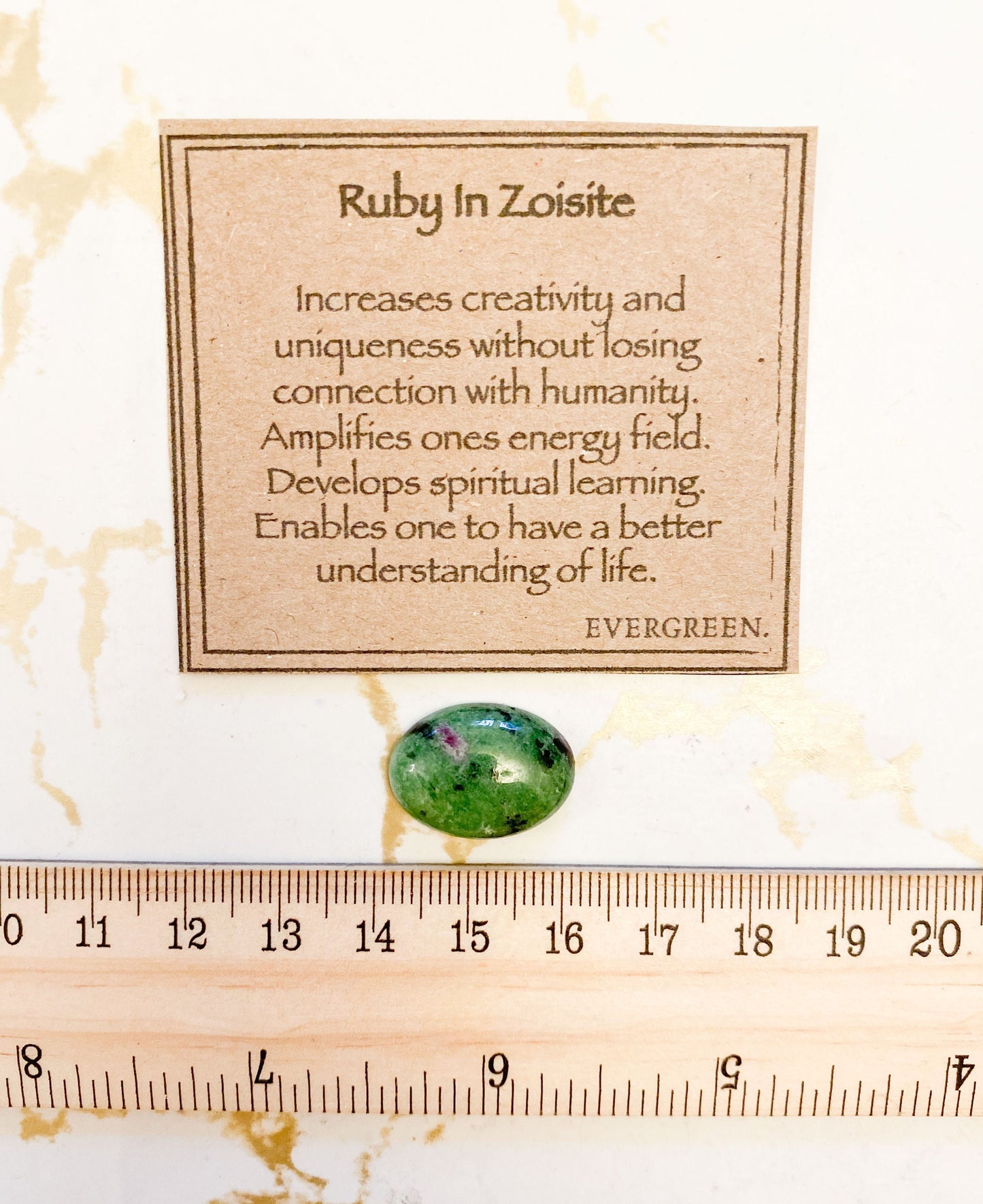Ruby In Zoisite Crystal Cabochon - Energy, Creativity & Uniqueness
