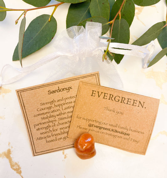 Sardonyx Crystal Tumbled Stone - Strength, Protection & Courage