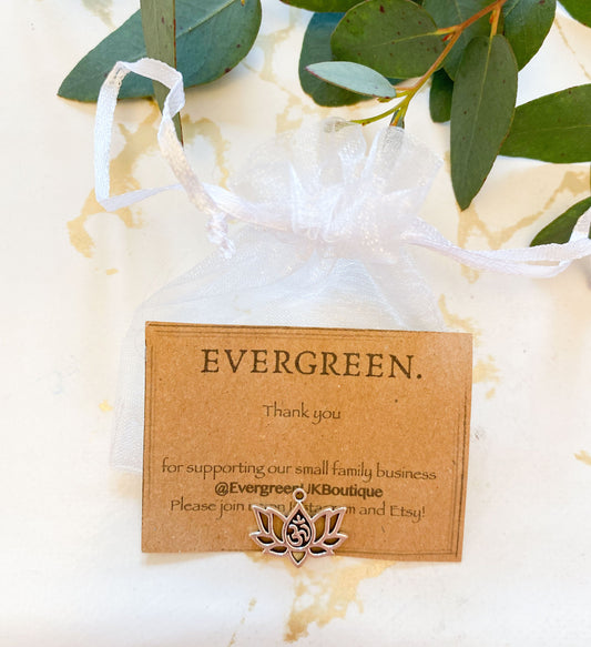 Silver Lotus Flower & Om Pendant