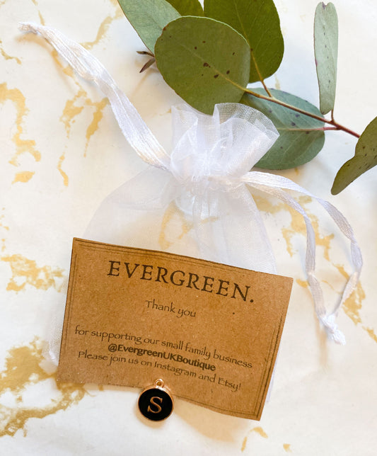 Enamel Double-Sided Letter Pendants - Black / White