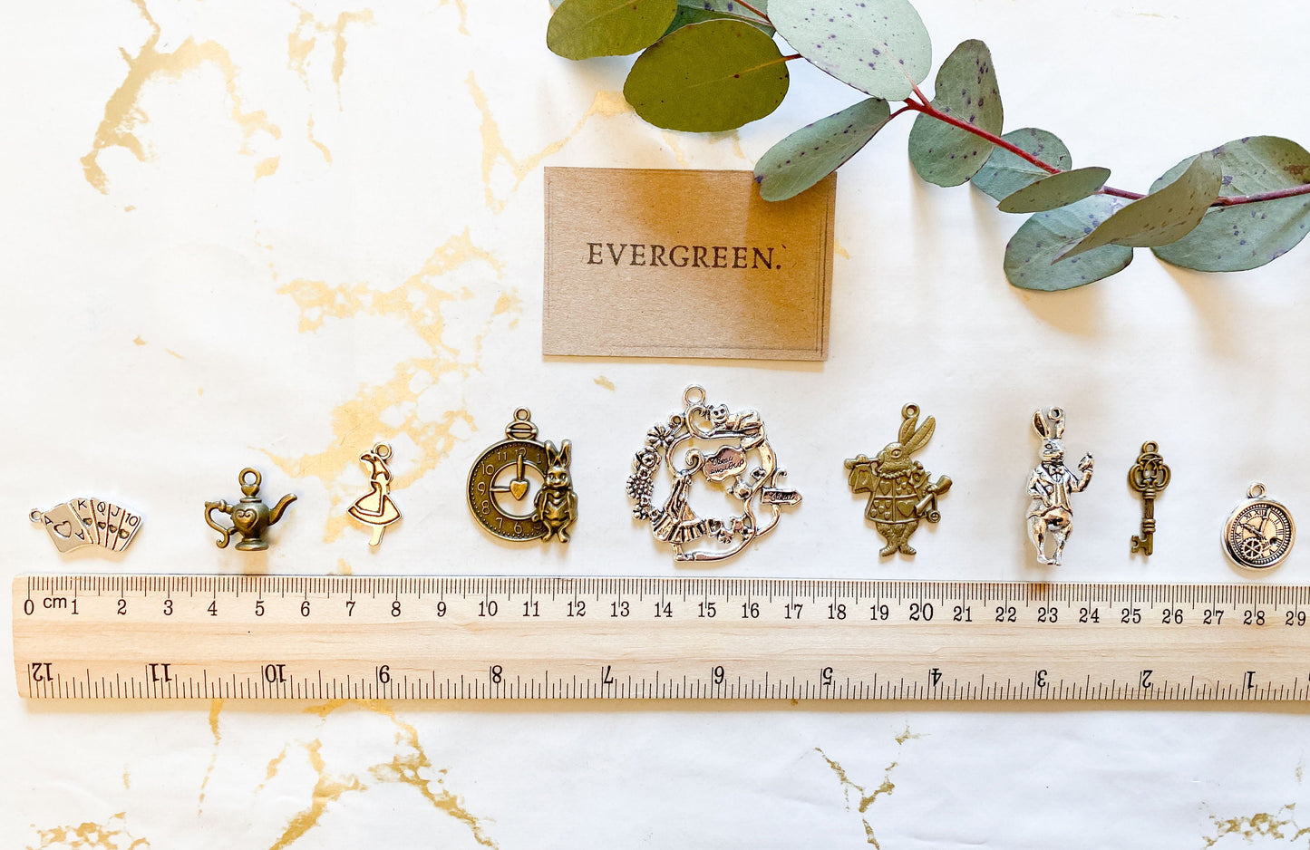 Alice In Wonderland Inspired Pendants - Bronze / Silver