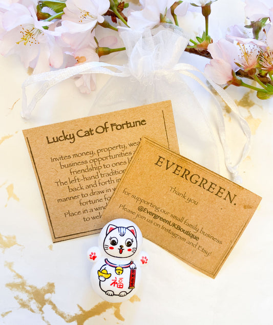 Rolly Poly Lucky Cat Of Fortune Figurine - Can't Fall Over!