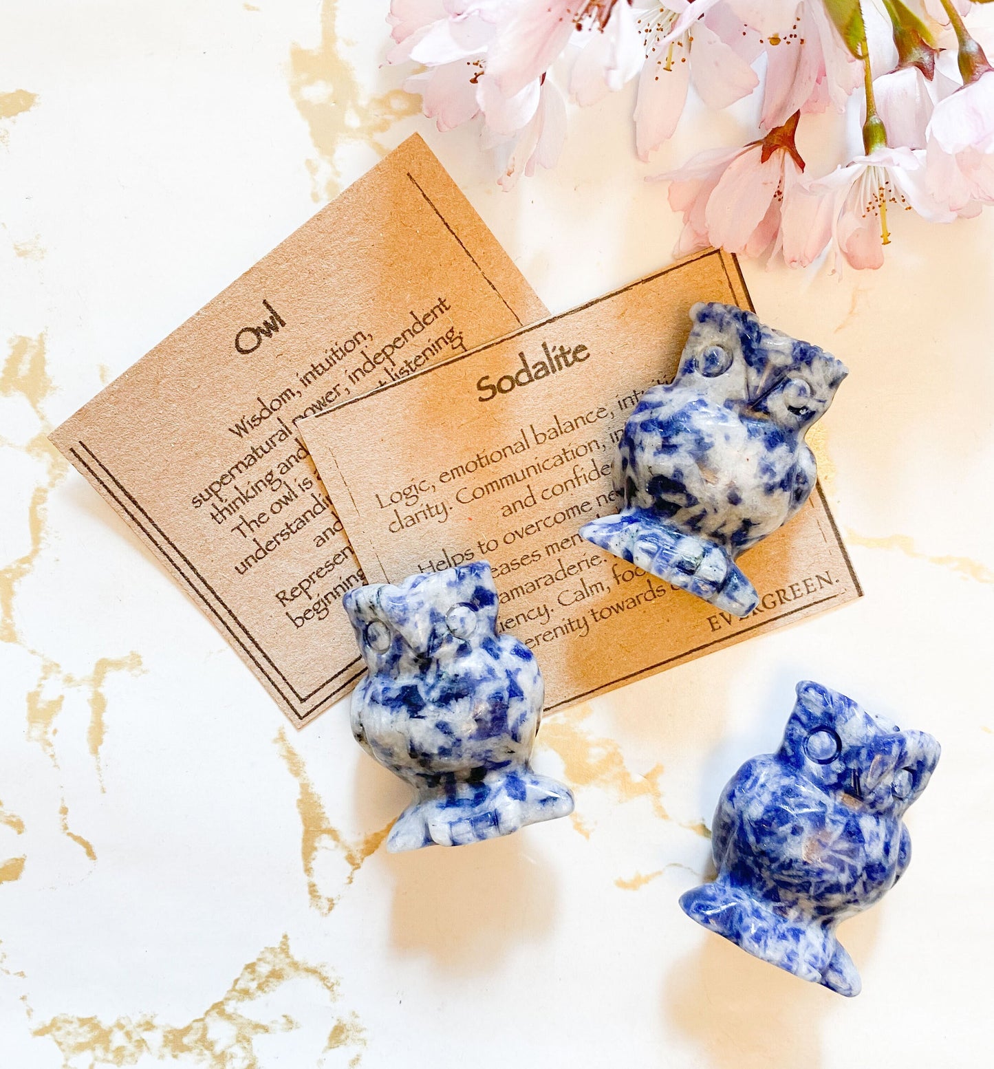 Sodalite Crystal Owl - Wisdom, Intuition & Logic