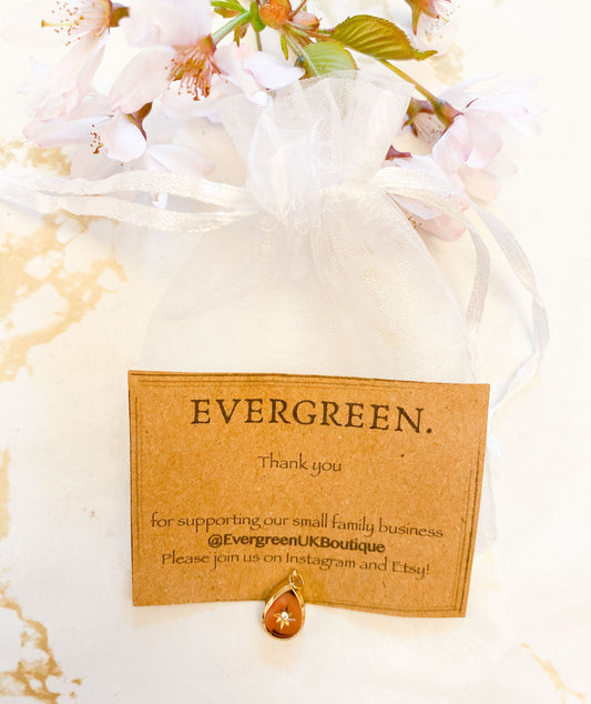 Golden Teardrop Shining Star Pendant