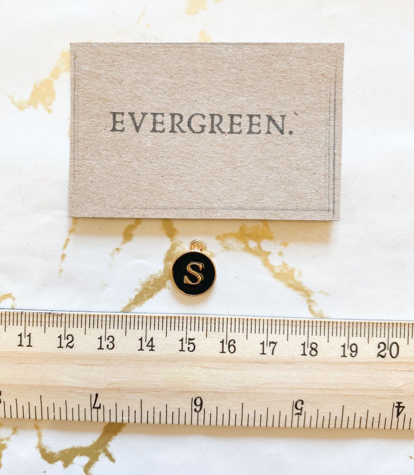 Enamel Double-Sided Letter Pendant - Yellow