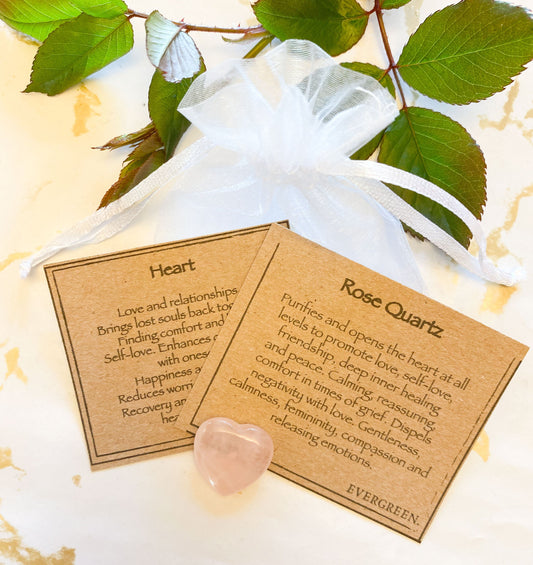 Rose Quartz Crystal Heart 20mm - Love, Comfort & Healing