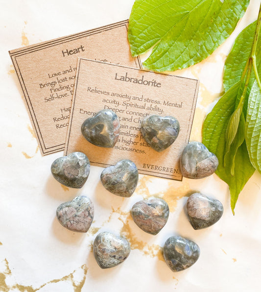Labradorite Crystal Heart 20mm - Healing, Balancing & Energy