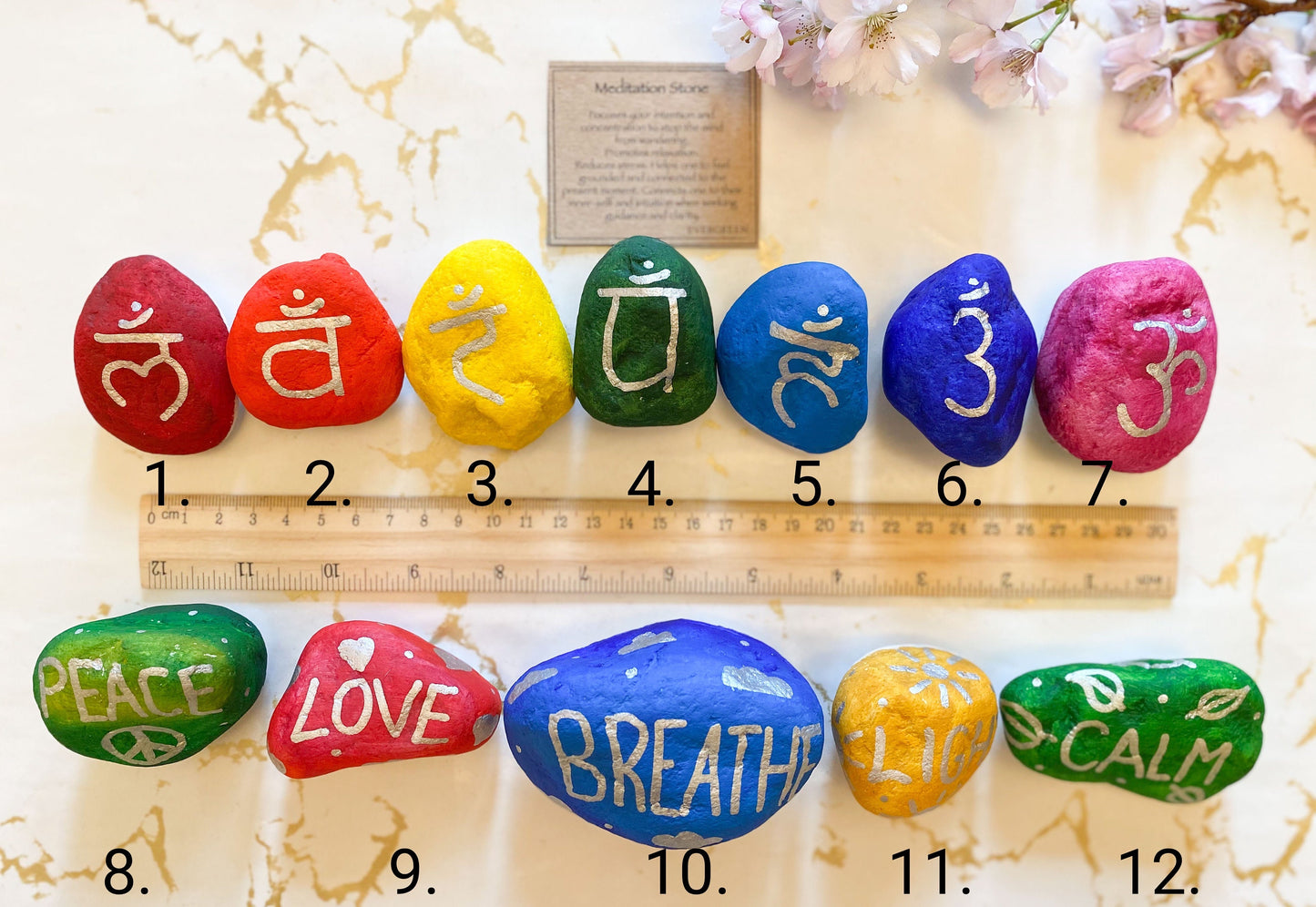 Hand Painted Meditation Stone - Wide Variety Available!