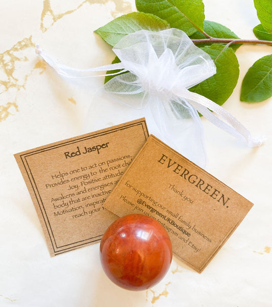 Red Jasper Crystal Sphere 35mm - Energy, Joy & Positivity