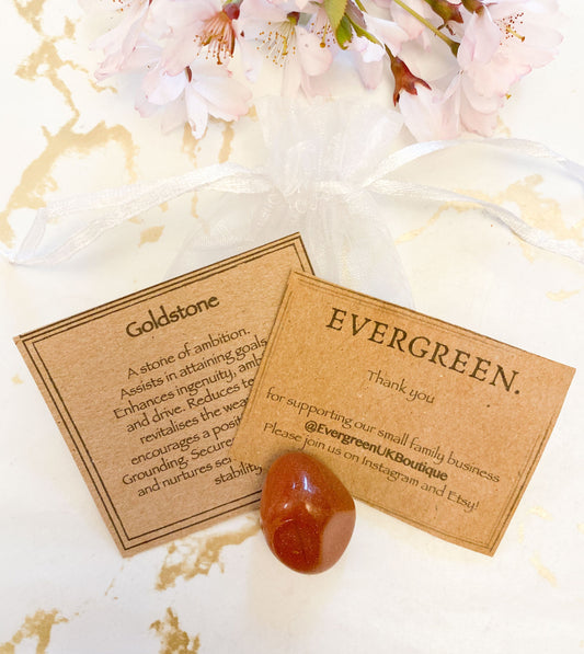 Goldstone Crystal Tumbled Stone - Ambition, Ingenuity & Grounding