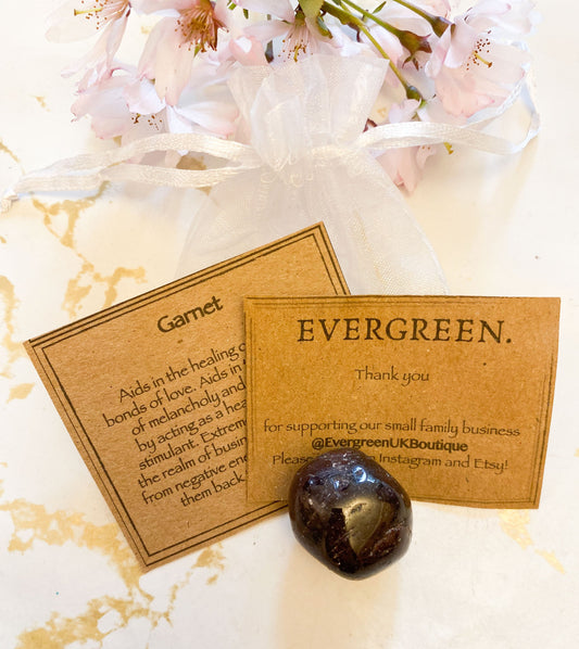 Garnet Crystal Tumbled Stone - Healing, Protection & Stimulation