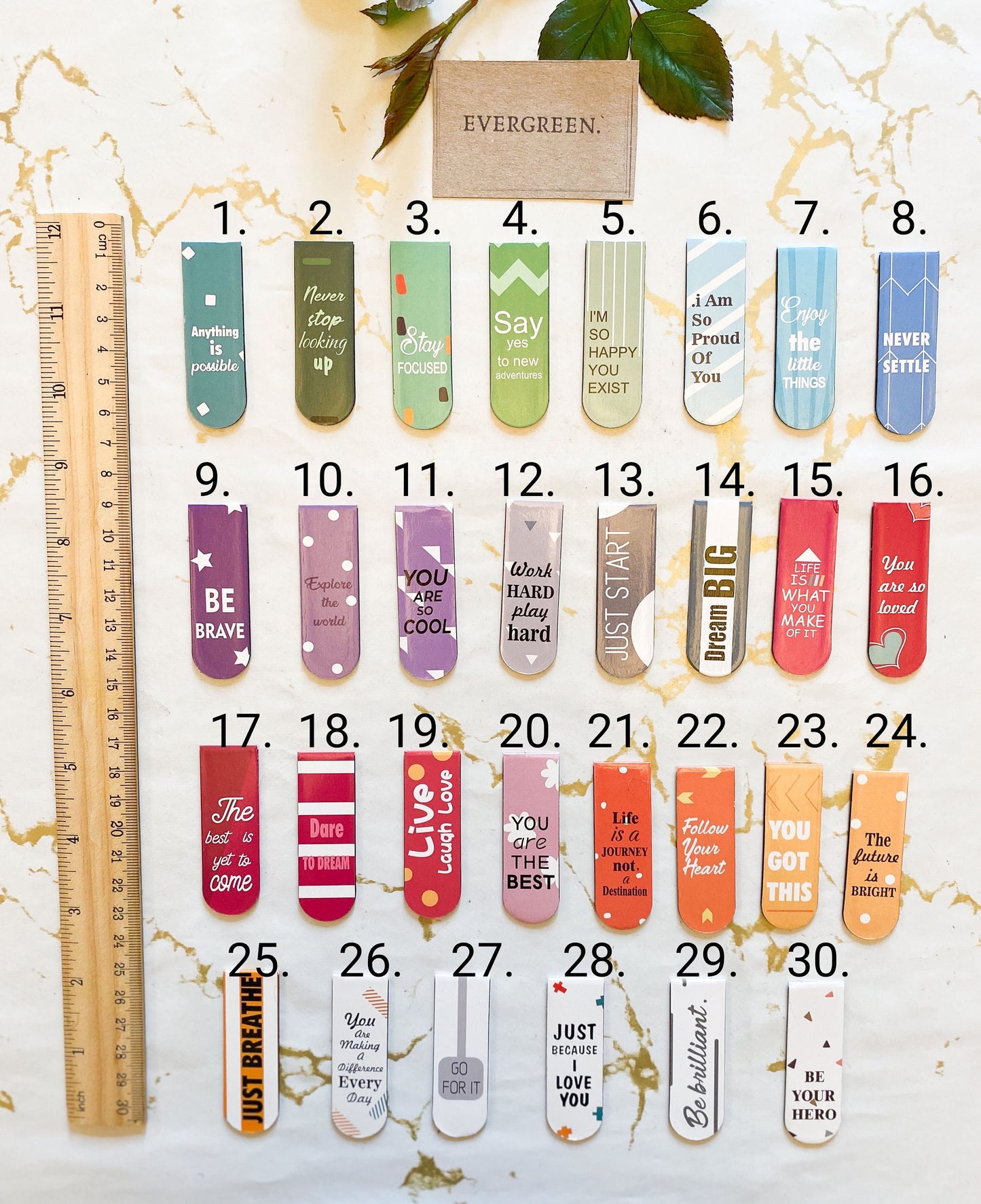 Motivational Quote Magnetic Folding Bookmark - Wide Variety Available!