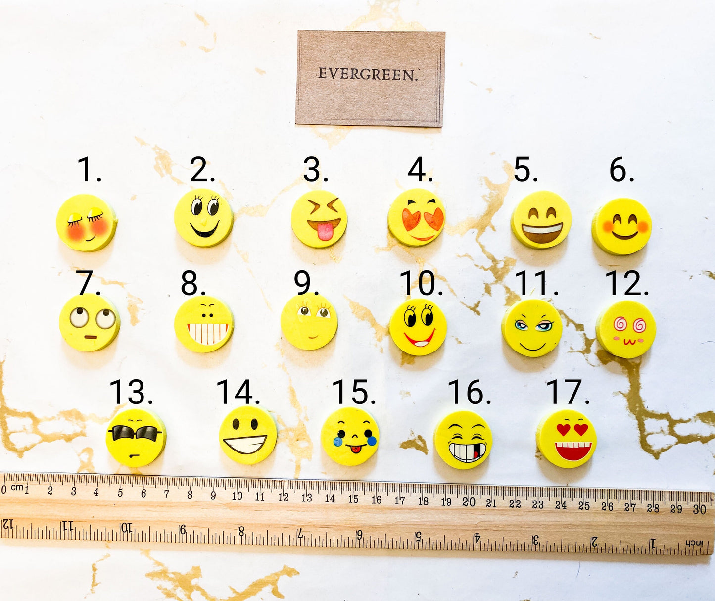 Smiley Emoji Pencil Eraser - Wide Variety Available!