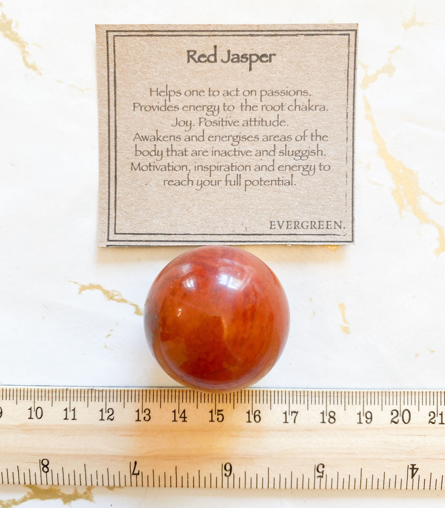 Red Jasper Crystal Sphere 35mm - Energy, Joy & Positivity