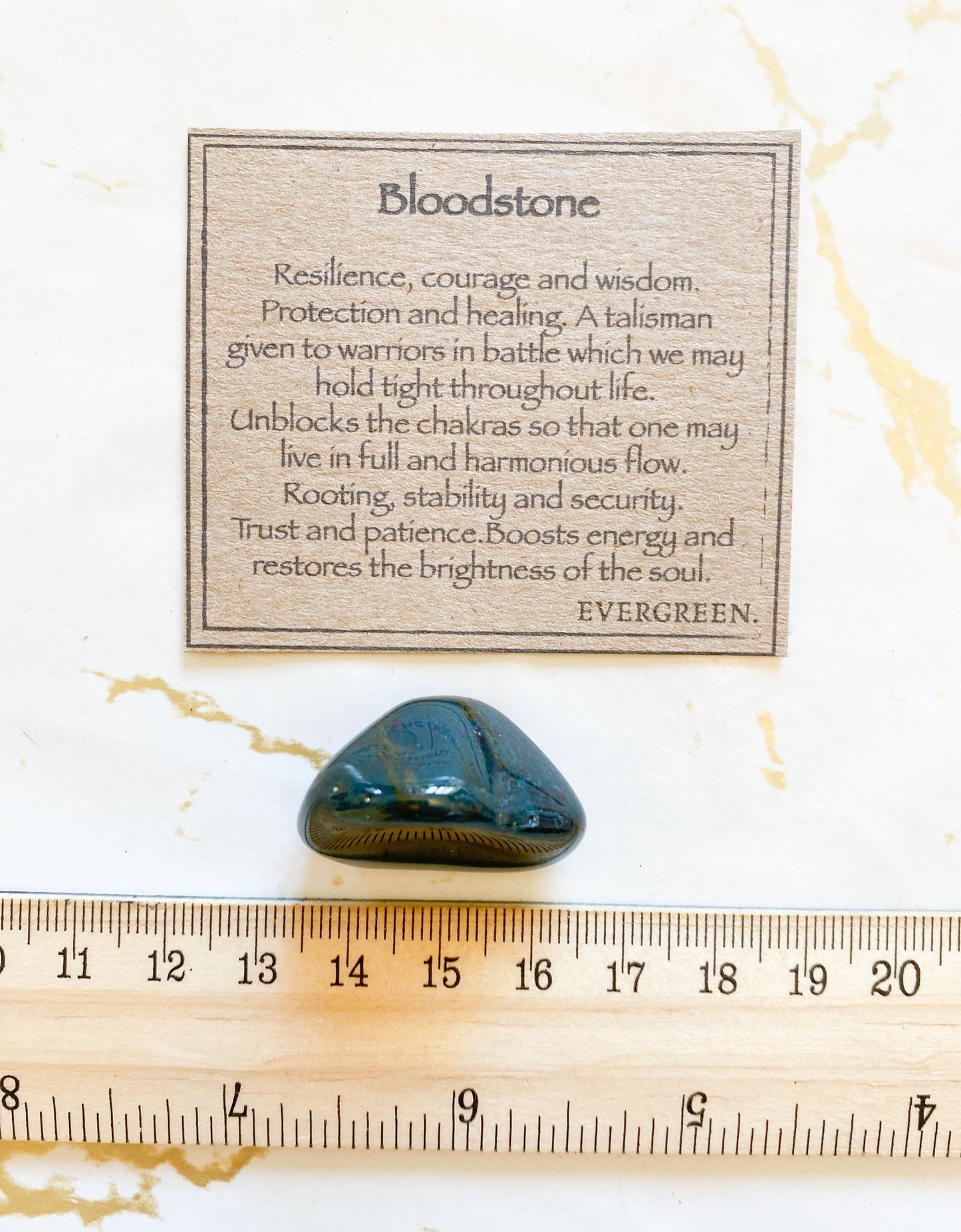 Green Bloodstone Crystal Tumbled Stone - Resilience, Courage & Wisdom