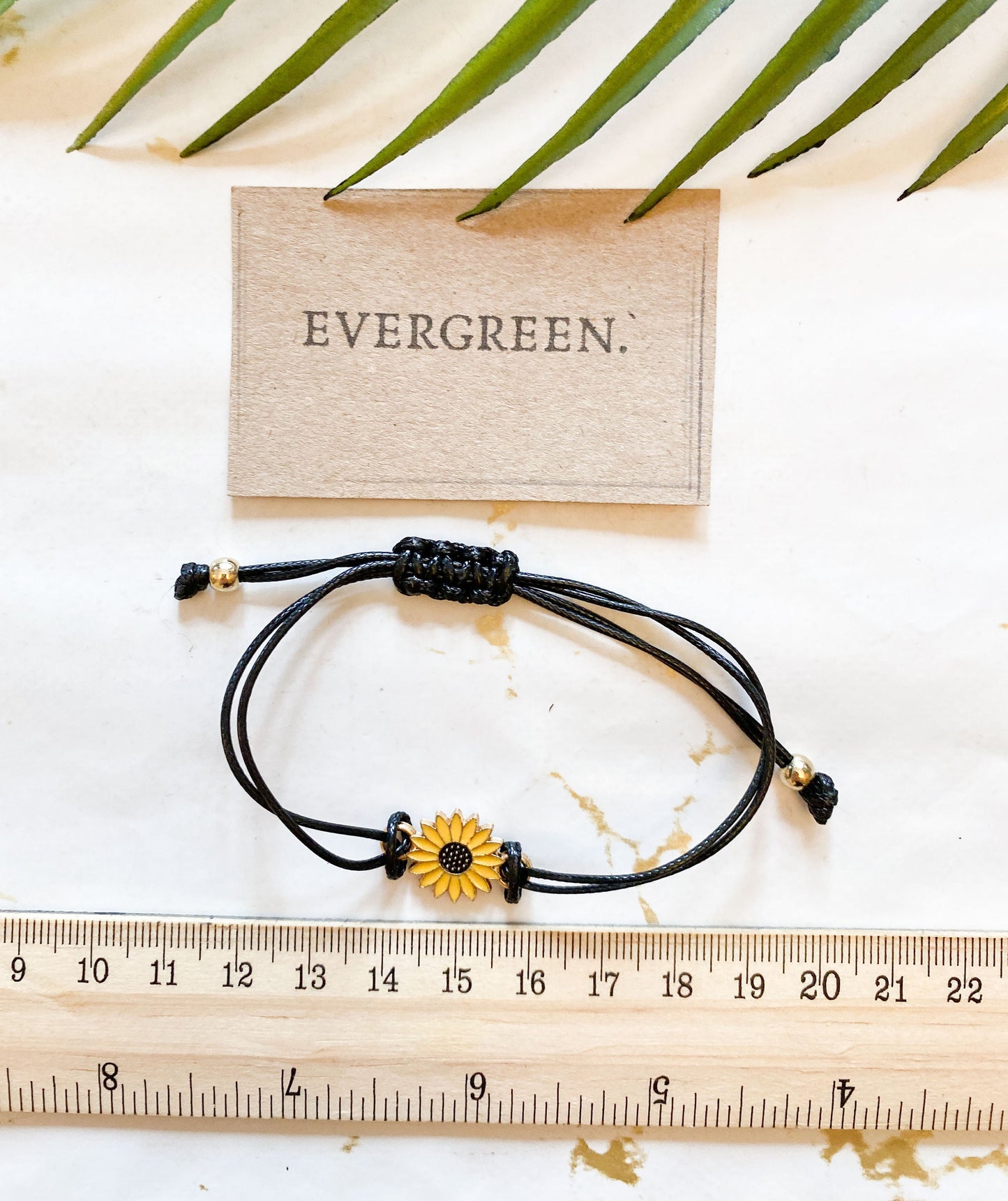 Sunflower Pendant Adjustable Cord Friendship Bracelet