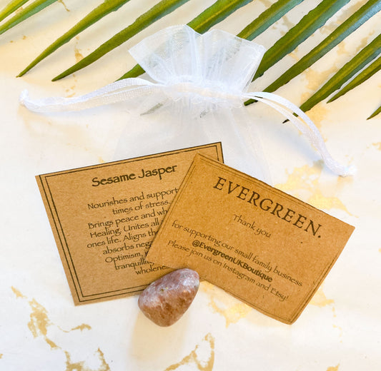 Sesame Jasper Crystal Tumbled Stone - Support, Peace & Healing