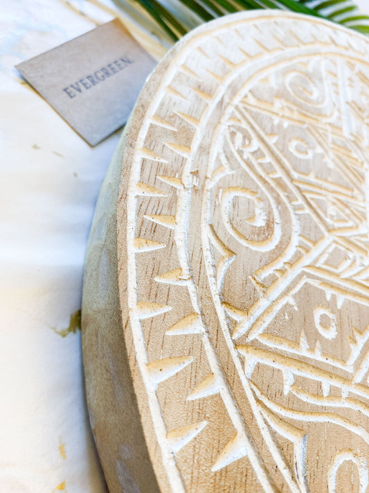 Natural Mandala Feng Shui Albasia Wood Art & Stand