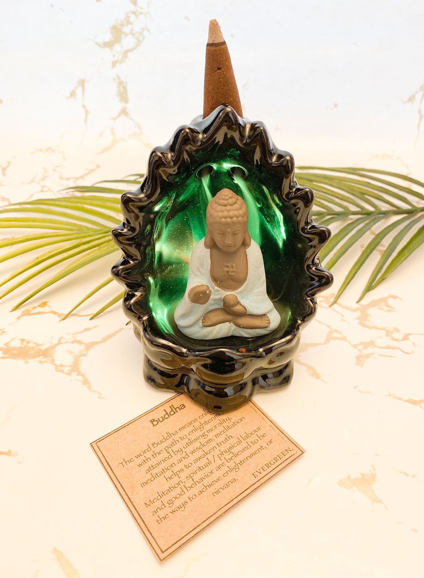 Colour Changing Light Up Buddha Backflow Incense Burner