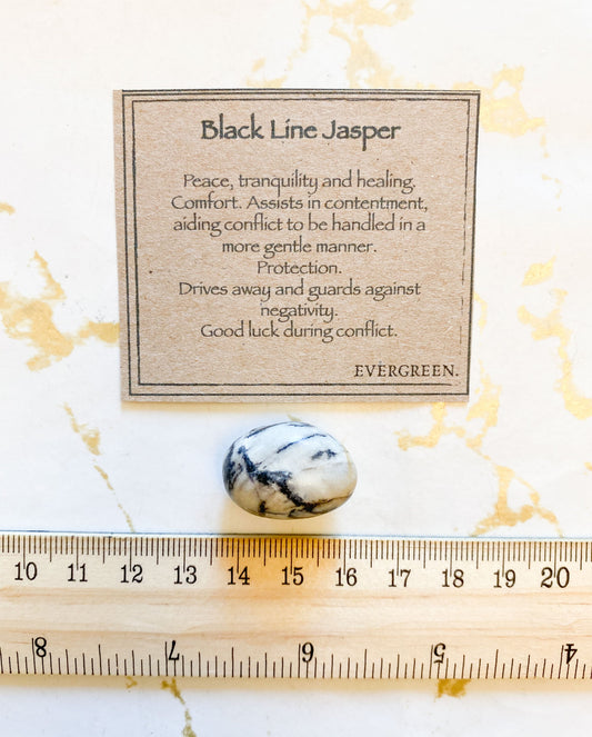 Black Line Jasper Crystal Tumbled Stone - Peace, Tranquility & Healing