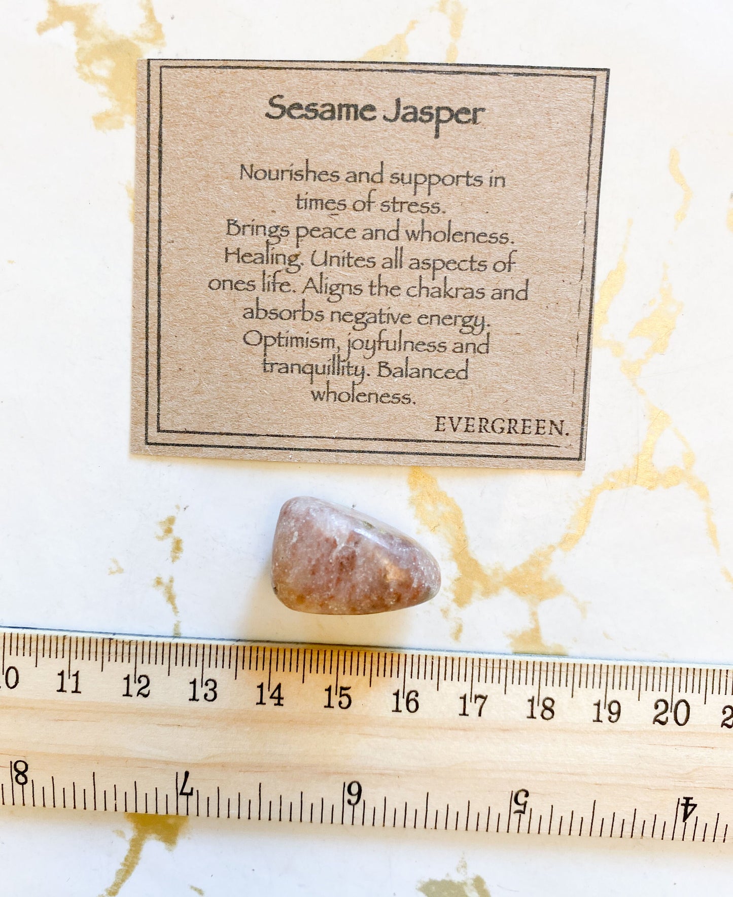 Sesame Jasper Crystal Tumbled Stone - Support, Peace & Healing
