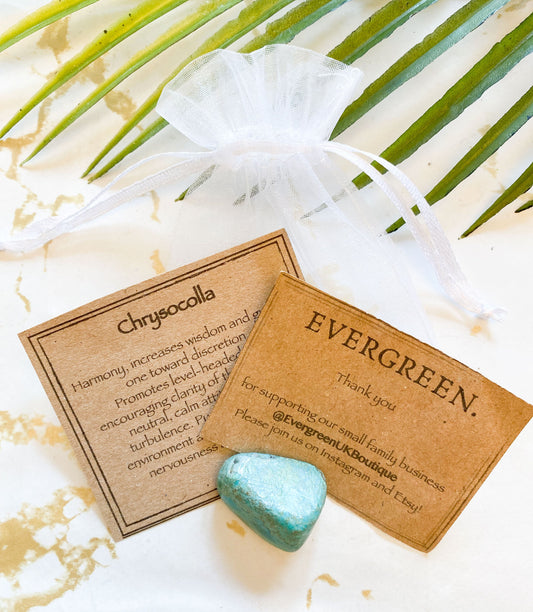 Chrysocolla Crystal Tumbled Stone - Wisdom, Guidance & Calm