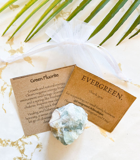 Raw / Rough Green Fluorite Crystal - Growth, Energy & Balance