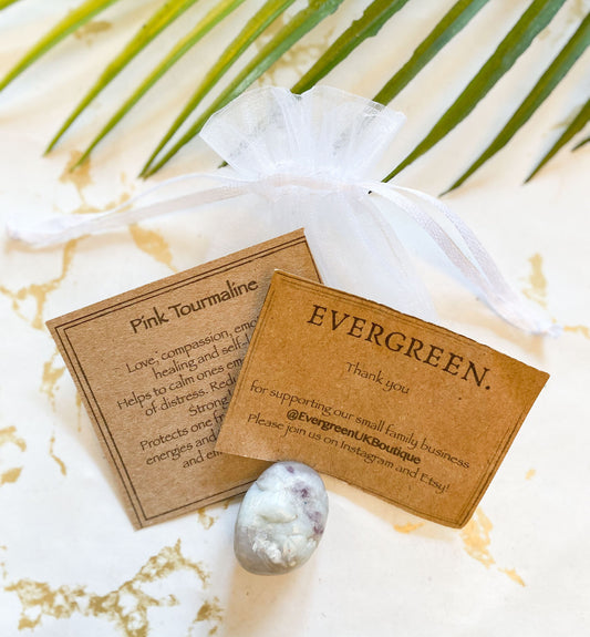 Pink Tourmaline Crystal Tumbled Stone - Love, Healing & Compassion