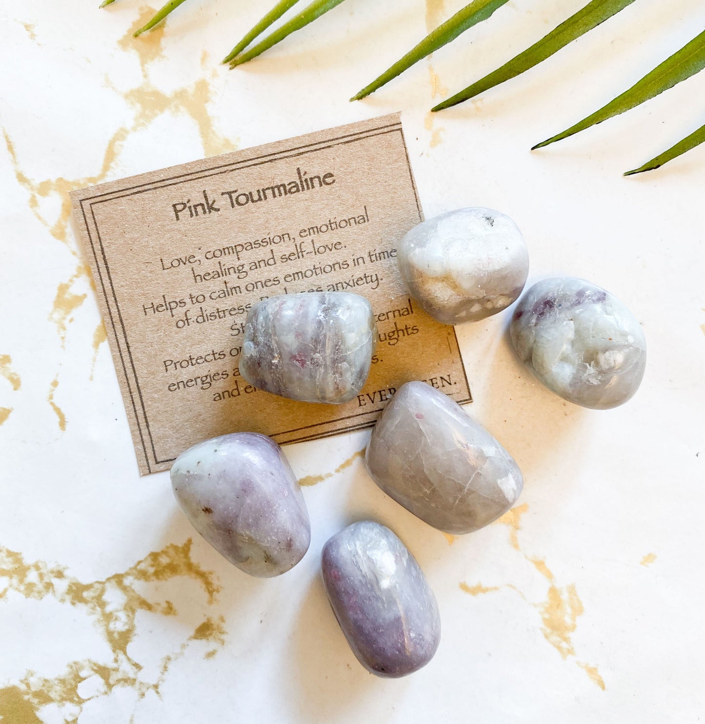 Pink Tourmaline Crystal Tumbled Stone - Love, Healing & Compassion