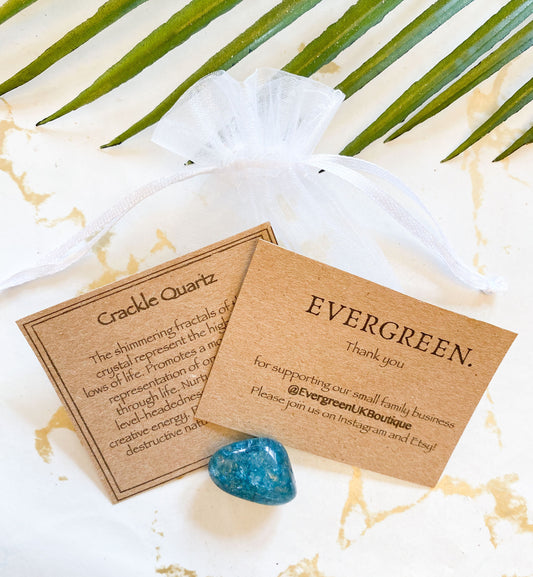 Crackle Quartz Crystal Tumbled Stone - Balance, Protection & Energy